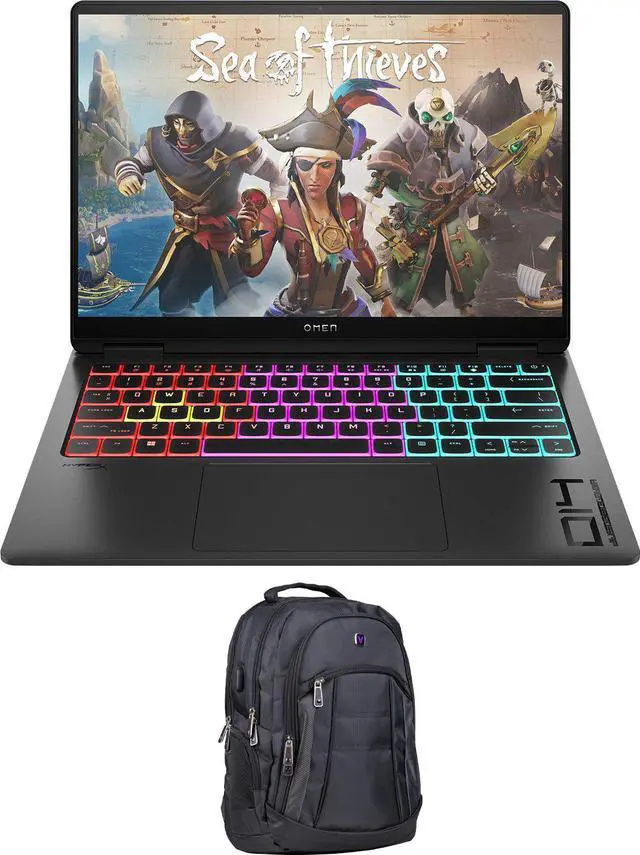 Main image of HP OMEN Transcend Gaming Laptop (Intel Ultra 9-185H 16-Core, 14.0" 120 Hz 2.8K (2880x1800), GeForce RTX 4070, 32GB LPDDR5X 7466MHz RAM, 1TB SSD, Backlit KB, Wifi, Win 11 Home) with Premium Backpack