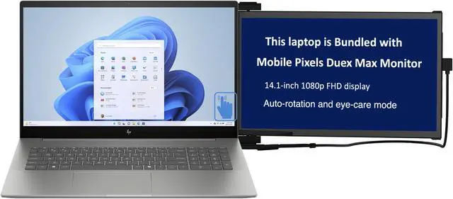 Main image of HP Envy Home & Business Laptop (Intel Core Ultra 7 155U 12-Core, 17.3" 60 Hz Touch Full HD (1920x1080), NVIDIA GeForce RTX 3050, 32GB DDR5 5600MHz RAM, 1TB SSD, Backlit KB, Wifi, Win 11 Home)