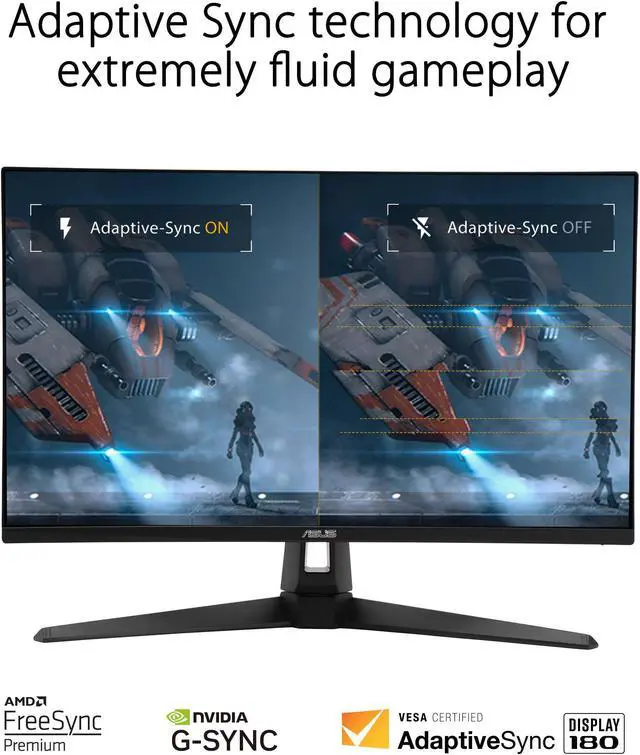 Alt view image 7 of 7 - ASUS VG27AQ3A 27" Monitor: 180Hz Refresh Rate, 1 ms response time, Quad HD (2560x1440) IPS, Non-glare Screen, VESA Compatible- Ideal for Gaming & Business Use, Pack-2