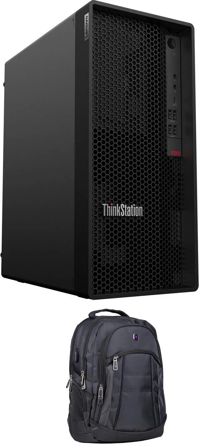 Main image of Lenovo P360 Workstation Desktop (Intel i7-12700 12-Core, Intel UHD 770, 8GB DDR5 4800MHz RAM, 256GB SSD, Wifi, Bluetooth, No OS) with Premium Backpack