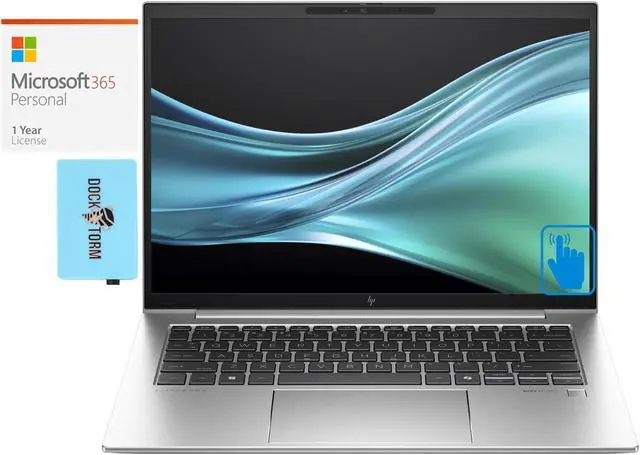Main image of HP 840 G11 Home & Business Laptop (Intel Core Ultra 7 155U 12-Core, 14.0" 60 Hz Touch Wide UXGA (1920x1200), Intel Graphics, Win 11 Pro) with Microsoft 365 Personal , Dockztorm Hub