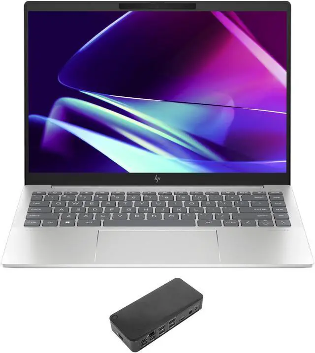 Main image of HP Pavilion Plus 14t-ew100 Home & Business Laptop (Intel Ultra 5-125H  14-Core, 14.0" 120 Hz Wide QXGA (2560x1600), Integrated GPU, 16GB LPDDR5 7466MHz RAM, 512GB SSD, Win 11 Home) with USB-C Dock