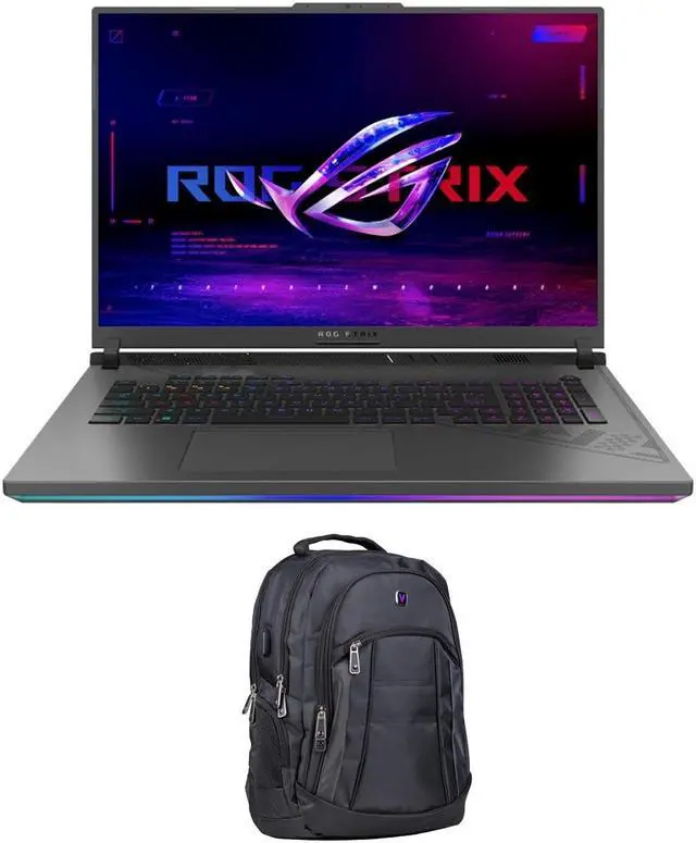 Main image of ASUS ROG Strix G18 Gaming & Entertainment Laptop (Intel i9-14900HX 24-Core, 18" 240 Hz Wide QXGA (2560x1600), GeForce RTX 4060, 64GB DDR5 5600MHz RAM, Win 11 Pro) with Premium Backpack