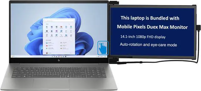 Main image of HP Envy 17t-cw100 Home & Business Laptop (Intel Ultra 7-155H 16-Core, 17.3" 60 Hz Touch Full HD (1920x1080), Intel Arc, 16GB DDR5 5600MHz RAM, 512GB SSD, Backlit KB, Wifi, Webcam, Win 11 Home)