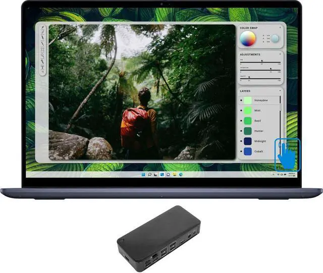 Main image of HP Envy 17t-cw100 Home & Business Laptop (Intel Ultra 7-155H 16-Core, 17.3" 60 Hz Touch Full HD (1920x1080), Intel Arc, 16GB DDR5 5600MHz RAM, 512GB SSD, Backlit KB, Win 11 Home) with USB-C Dock