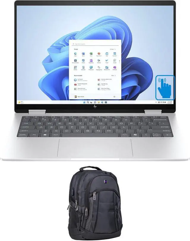 Main image of HP Envy x360 Home & Business 2-in-1 Laptop (AMD Ryzen 5 8640HS 6-Core, 14.0" 60 Hz Touch Wide UXGA (1920x1200), AMD Radeon, 16GB LPDDR5 6400MHz RAM, 512GB SSD, Win 11 Home) with Premium Backpack