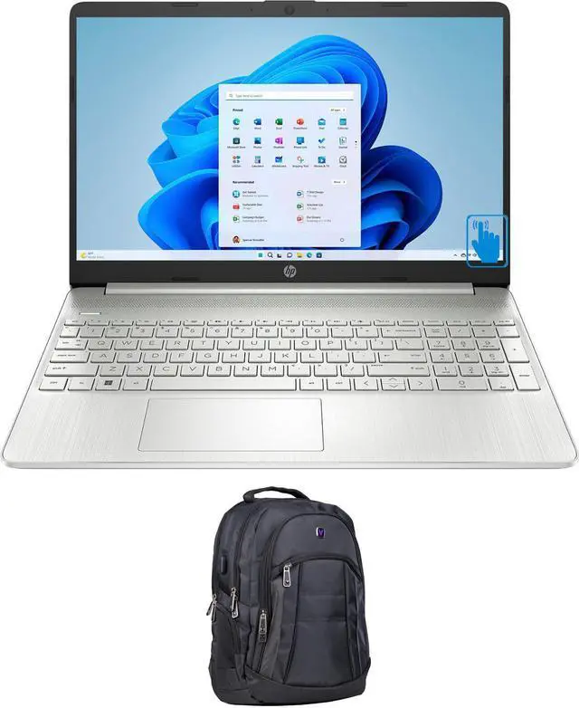 Main image of HP 15 School & Business Laptop (Intel i3-1215U 6-Core, 15.6" 60 Hz Touch HD (1366x768), Intel UHD, 16GB RAM, 1TB PCIe SSD, Wifi, Webcam, Bluetooth, Win 11 Pro) with Premium Backpack