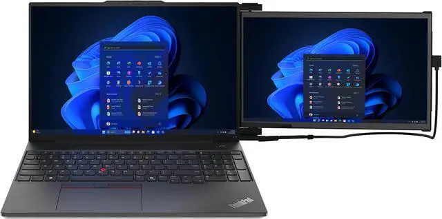 Alt view image 3 of 7 - Lenovo Thinkpad E16 Gen 2 Home & Business Laptop (AMD Ryzen 5 7535U 6-Core, 16.0" 60 Hz 8GB DDR5 4800MHz RAM, 512GB PCIe SSD, Backlit KB, Wifi, Webcam, Fingerprint, Bluetooth, Win 10 Home)