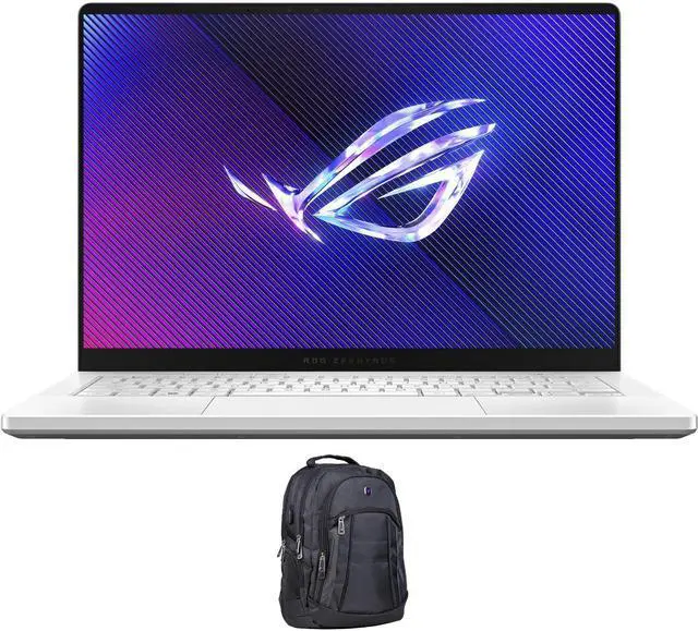 Main image of ASUS ROG Zephyrus G14 Gaming Laptop (AMD Ryzen 9 8945HS 8-Core, 14.0" 120 Hz 2.8K (2880x1800), GeForce RTX 4070, 32GB LPDDR5X 6400MHz RAM, 1TB SSD, Backlit KB, Wifi, Win 11 Home) with Premium Backpack