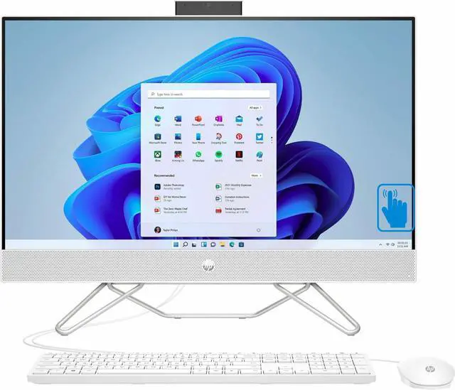 Main image of HP 27-cb0070 Business All-in-One 27" Touchscreen IPS FHD Display (AMD Ryzen 7 5700U, 32GB DDR4, 2TB PCIe SSD, AMD Radeon, WiFi 5, Webcam, Bluetooth 5.0, Win 11 Home) (Renewed)