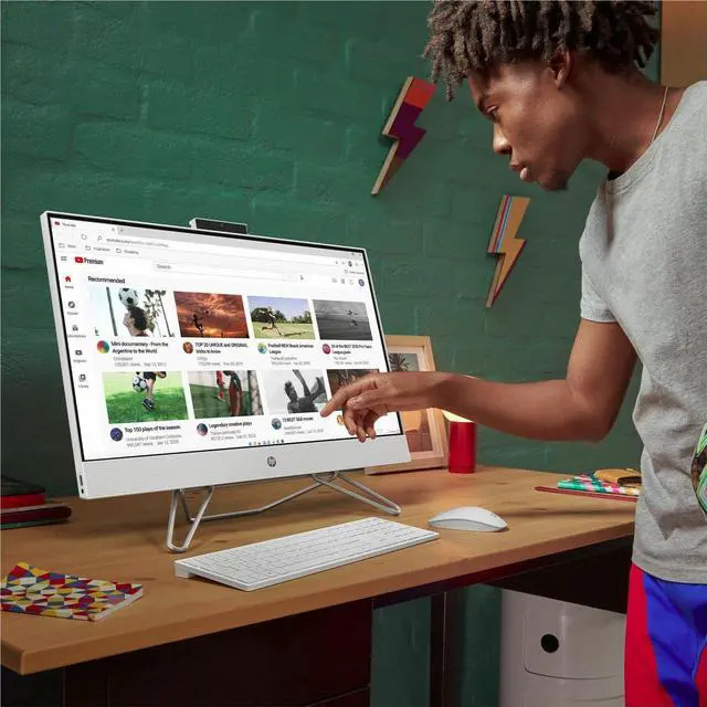 Alt view image 7 of 7 - HP 27-cb0070 Business All-in-One 27" Touchscreen IPS FHD Display (AMD Ryzen 7 5700U, 32GB DDR4, 2TB PCIe SSD, AMD Radeon, WiFi 5, Webcam, Bluetooth 5.0, Win 11 Home) (Renewed)