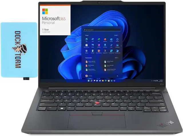 Main image of Lenovo ThinkPad E14 G5 Business Laptop (Intel i7-1355U 10-Core, 14.0" 60 Hz Wide UXGA (1920x1200), Intel Iris Xe, 40GB RAM, Win 11 Pro) with Microsoft 365 Personal , Dockztorm Hub