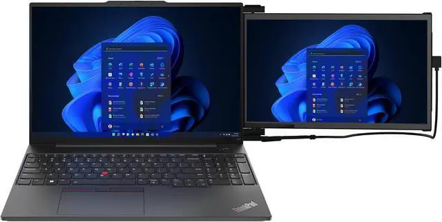 Alt view image 3 of 7 - Lenovo ThinkPad E16 Business Laptop (AMD Ryzen 5 7530U 6-Core, 40GB RAM, 512GB M.2 2242 PCIe SSD, AMD Radeon, 16.0" 60 Hz Wide UXGA (1920x1200), Fingerprint, Wifi, Win 11 Pro) with Duex Max DS Monitor