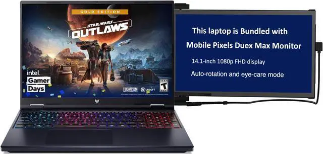 Main image of Acer Predator Helios Neo 16 Laptop 16.0" Wide UXGA (1920x1200) (Intel i9-14900HX, 16GB DDR5 5600MHz RAM, 2x512GB PCIe SSD (1TB), Backlit KB, Wifi, Bluetooth, Win 11 Home) with Duex Max DS Monitor