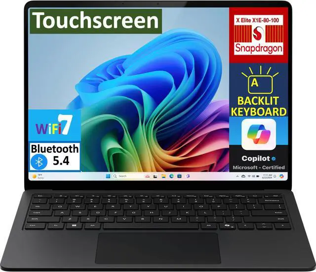 Main image of Microsoft Surface Laptop High Performance Business Laptop 15.0" Touchscreen LCD 2496x1664 Display (Qualcomm Snapdragon X Elite X1E-80-100, 16GB LPDDR5X, 1TB SSD, Qualcomm Adreno, Win 11 Home)