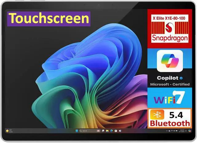 Main image of Microsoft Surface Pro AI Powered 2-in-1 Laptop 13.0" Touchscreen OLED 2880x1920 Display (Qualcomm Snapdragon X Elite X1E-80-100, 16GB LPDDR5X, 1TB SSD, 2 Thunderbolt 4, WiFi 7, Win 11 Home) (Renewed)
