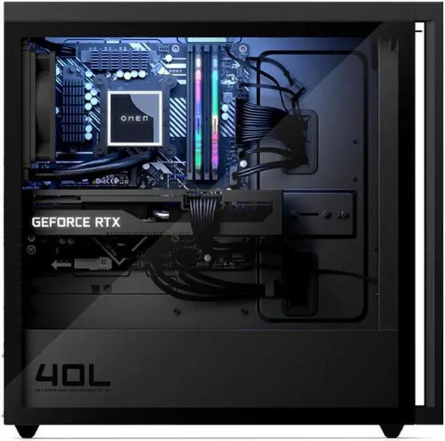 Alt view image 5 of 7 - HP OMEN 40L Desktop PC (AMD Ryzen 5 7600, GeForce RTX 4060 8GB GDDR6, 64GB DDR5, 2x2TB PCIe SSD (4TB), Air Cooling, 600W PSU, WiFi 6, Bluetooth 5.3, RJ-45, 3 Display Port, HDMI, Win 11 Pro)