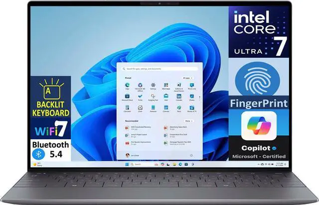 Main image of Dell XPS 13 AI Powered Laptop 13.4" LCD WUXGA Display (Intel Ultra 7-256V, 16GB LPDDR5X, 512GB SSD, Intel Arc, Backlit KB, Fingerprint, 2 Thunderbolt 4, WiFi 7, Webcam, Bluetooth 5.4, Win 11 Home)