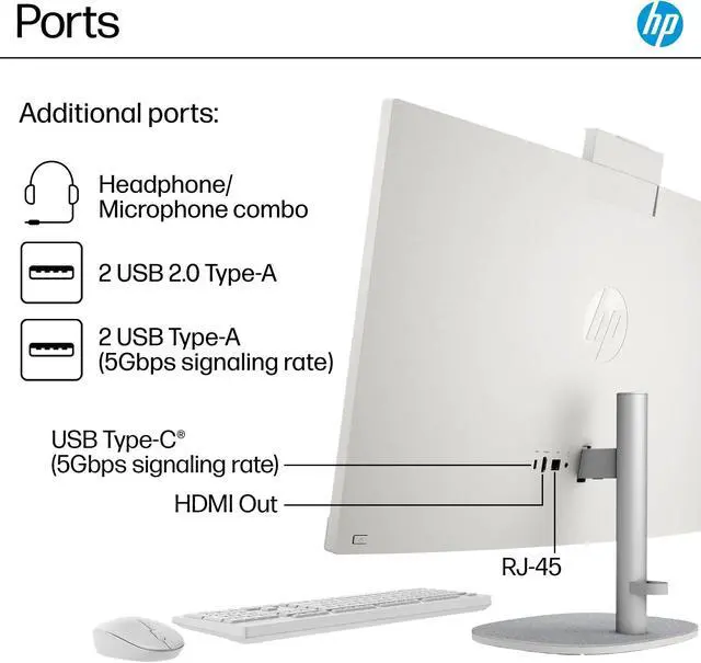 Alt view image 6 of 7 - HP All-in-One 27 AI Powered All-in-One 27" Touchscreen IPS FHD Display (Intel Core Ultra 7 155U, 16GB DDR5, 1TB SSD, Intel Graphics, WiFi 6, Webcam, Bluetooth 5.3, Win 11 Home)