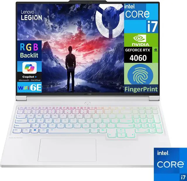 Main image of Lenovo Legion 7i Gaming Laptop 16.0" 240Hz IPS WQXGA Display (Intel i7-14700HX, GeForce RTX 4060 8GB, 16GB DDR5, 1TB PCIe SSD, RGB KB, Fingerprint, Thunderbolt 4, WiFi 6E, Webcam, Win 11 Pro)