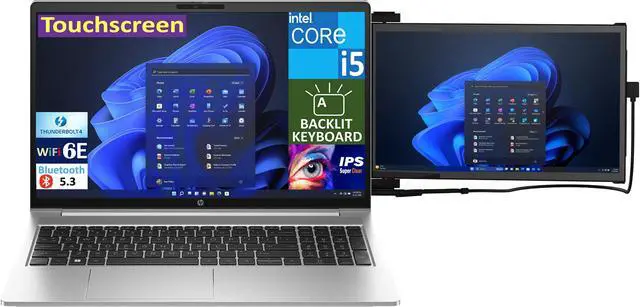 Alt view image 3 of 7 - HP Probook 450 G10 School & Business Laptop 15.6" Touchscreen IPS FHD Display (Intel i5-1335U, 16GB DDR4, 512GB SSD, Intel UHD, Backlit KB, 2 Thunderbolt 4, WiFi 6E, FreeDos) w/Duex Max DS Monitor