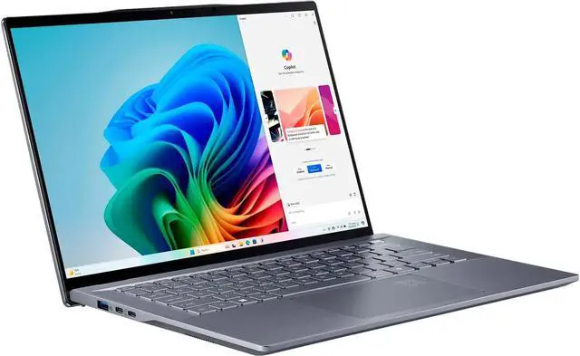 Alt view image 2 of 7 - Acer Swift 14 AI Powered Laptop 14.5 Touchscreen IPS WQXGA Display (Qualcomm Snapdragon X Elite X1E-78-100, 16GB LPDDR5X, 1TB SSD, Qualcomm Adreno GPU, Backlit KB, Fingerprint, WiFi 7, Win 11 Home)