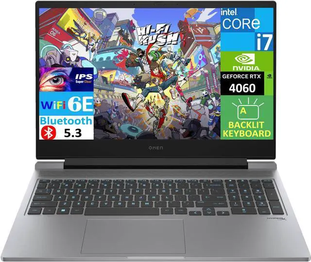 Main image of HP OMEN 16 Gaming Laptop 16.1" 144Hz IPS FHD Display (Intel i7-14650HX, GeForce RTX 4060 8GB, 32GB DDR5, 1TB PCIe SSD, Backlit KB, Thunderbolt 4, WiFi 6E, Webcam, Bluetooth 5.3, Win 11 Pro)