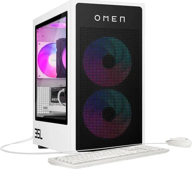 Alt view image 2 of 5 - HP OMEN 35L Gaming Desktop PC (AMD Ryzen 7 8700G, GeForce RTX 4080 Super 16GB GDDR6X, 64GB DDR5, 1TB PCIe SSD + 3TB HDD, RGB Fans, Air Cooling, 850W PSU, WiFi 6, Bluetooth 5.3, RJ-45, Win 11 Pro)