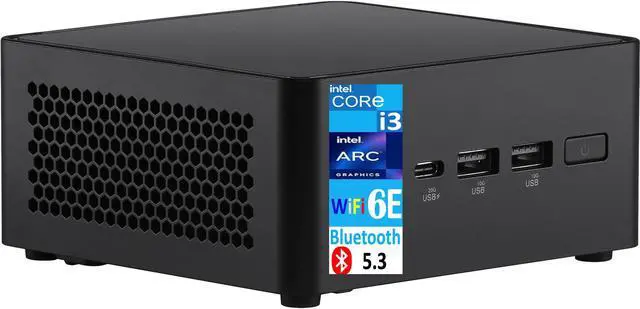 Main image of ASUS NUC 14 Pro Mini Desktop (Intel Core 3 100U, Intel Graphics Shared, 32GB DDR5, 512GB PCIe SSD, 2 Thunderbolt 4, WiFi 6E, Bluetooth 5.3, 90W PSU, RJ-45, 2 HDMI, Win 11 Pro)