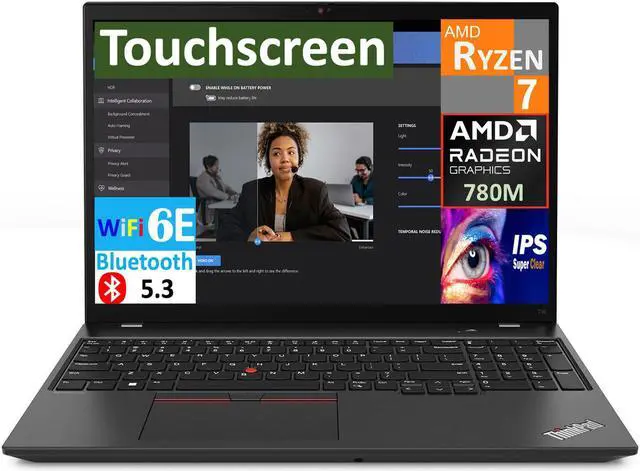 Main image of Lenovo ThinkPad T16 Gen 2 Business Laptop 16.0" Touchscreen IPS WUXGA Display (AMD Ryzen 7 PRO 7840U, 16GB LPDDR5, 4TB PCIe SSD, AMD Radeon 780M, 2 Thunderbolt 4, WiFi 6E, Webcam, Win 11 Pro)