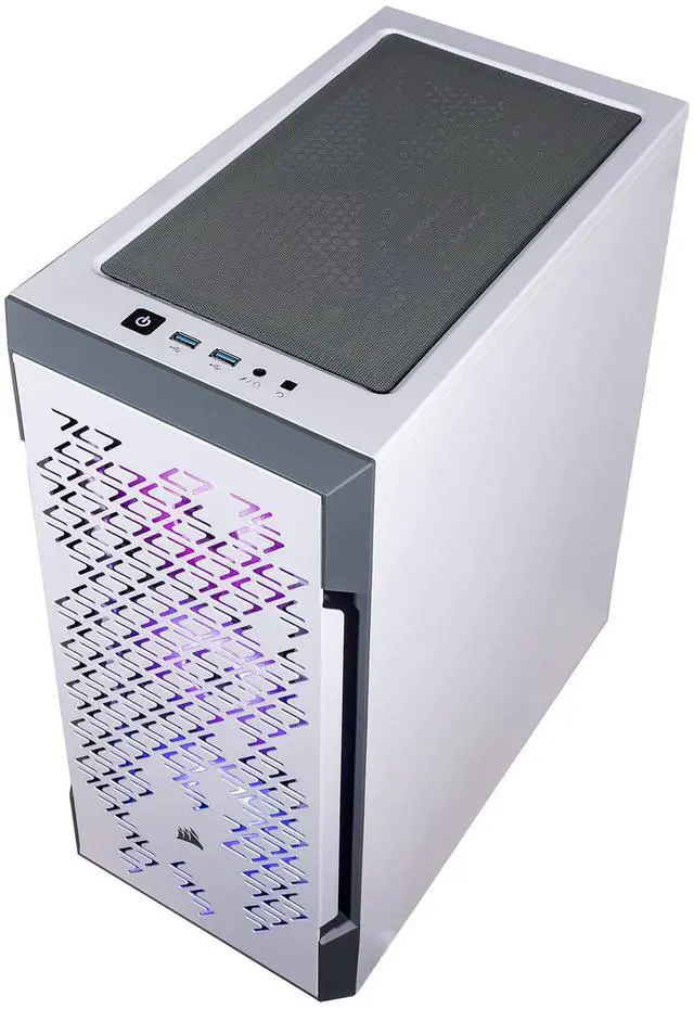Alt view image 7 of 7 - Velztorm White Fultix Custom Built Gaming Desktop PC (AMD Ryzen 5-5500, GeForce RTX 5060, 32GB DDR4, 1TB PCIe SSD + 1TB HDD, RGB Fans, 750W PSU, WiFi 5, Bluetooth 4.2, RJ-45, HDMI, Win 11 Home)
