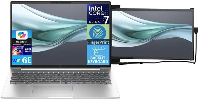 Alt view image 3 of 7 - HP EliteBook 660 G11 Business Laptop 16.0" IPS WUXGA Display (Intel Ultra 7-155U, 16GB DDR5, 1TB PCIe SSD, Intel Graphics, Backlit KB, Fingerprint, 2 Thunderbolt 4, Win 11 Pro) w/Duex Max DS Monitor