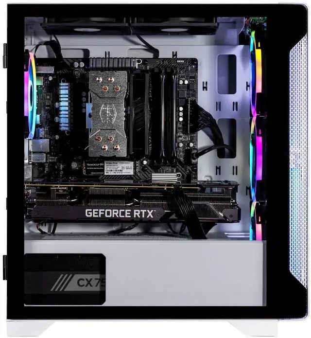 Alt view image 3 of 7 - Velztorm Nix Gaming Desktop PC (AMD Ryzen 5 5600X, GeForce RTX 5070, 16GB DDR4, 1TB PCIe SSD + 2TB HDD, 750W PSU, RJ-45, HDMI, Win 11 Pro)