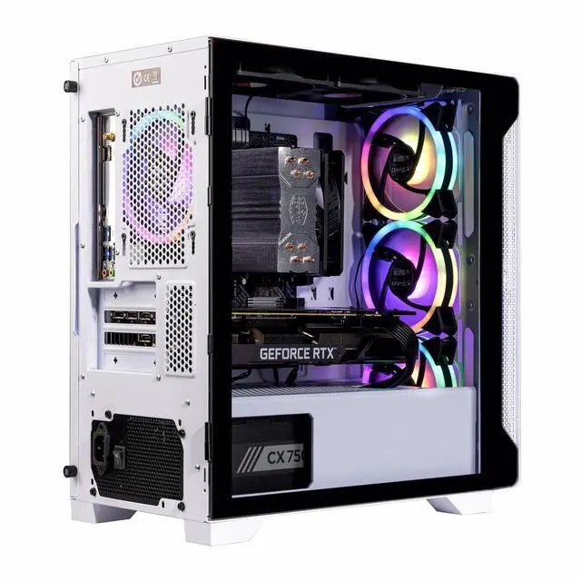 Alt view image 4 of 7 - Velztorm Nix Gaming Desktop PC (AMD Ryzen 5 5600X, GeForce RTX 5070, 16GB DDR4, 1TB PCIe SSD + 2TB HDD, 750W PSU, RJ-45, HDMI, Win 11 Pro)
