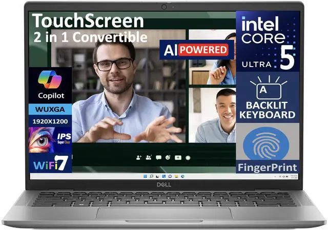Main image of Dell Latitude 7450 AI Powered 2-in-1 Laptop 14.0" Touchscreen IPS WUXGA Display (Intel Ultra 5-135U, 16GB LPDDR5X, 256GB SSD, Backlit KB, Fingerprint, 2 Thunderbolt 4, WiFi 7, Webcam, Win 11 Pro)