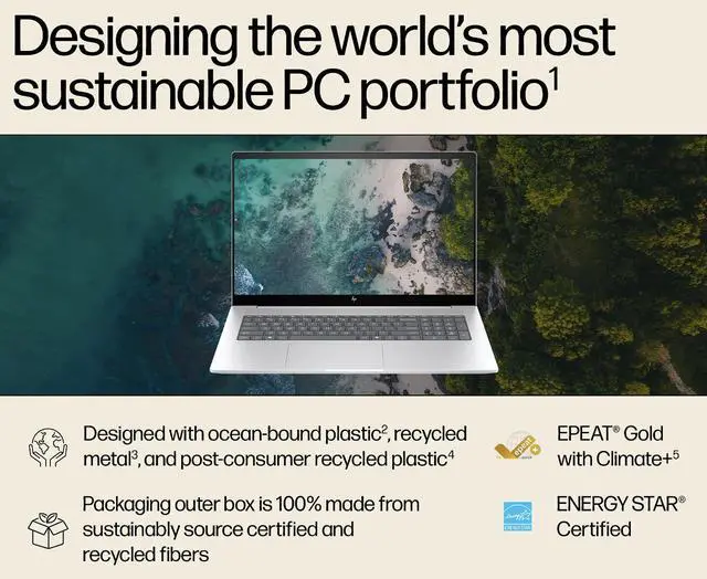 Alt view image 7 of 7 - HP Envy AI Powered Laptop 17.3" Touchscreen IPS FHD Display (Intel Ultra 7-155H, 64GB DDR5, 4TB PCIe SSD, Intel Arc, Backlit KB, Thunderbolt 4, WiFi 7, Webcam, Bluetooth 5.4, Win 11 Home)