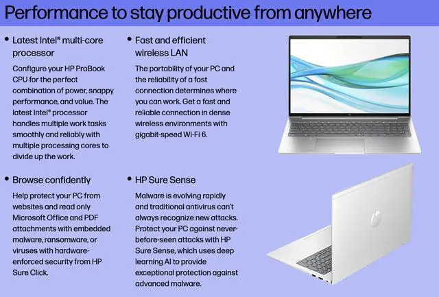 Alt view image 4 of 7 - HP Probook 460 AI Powered Laptop 16.0" IPS WUXGA Display (Intel Ultra 5 125U, 16GB DDR5, 512GB SSD, Intel Graphics, Backlit KB, Fingerprint, WiFi 6E, Webcam, FreeDos) w/Duex Max DS Monitor