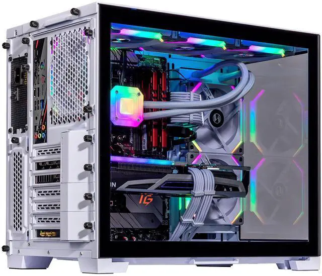 Alt view image 4 of 7 - Velztorm Mini Lux Gaming Desktop PC (AMD Ryzen 9 5950X, AMD Radeon RX 9060 XT, 64GB DDR4, 2TB PCIe SSD + 6TB HDD, 240mm AIO, 750W PSU, WiFi 4, RJ-45, 1 Display Port, HDMI, Win 11 Pro)