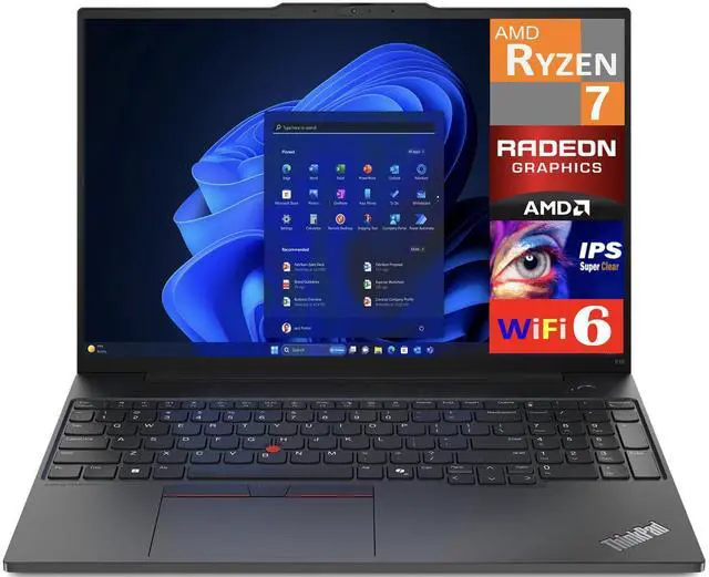Main image of Lenovo ThinkPad E16 GEN 1 Business Laptop 16.0" IPS WUXGA Display (AMD Ryzen 7 7730U, 16GB DDR4, 512GB SSD, AMD Radeon, WiFi 6, FHD Webcam, Bluetooth 5.1, Win 11 Pro) (Renewed)