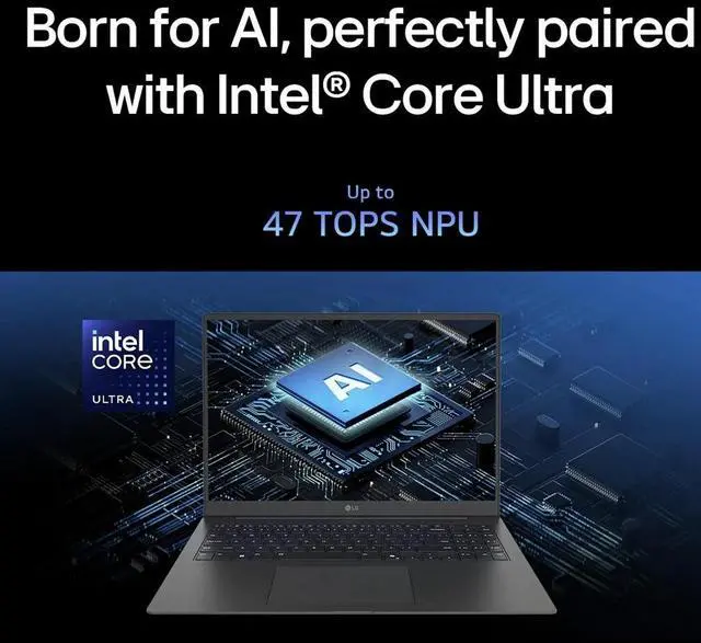 Alt view image 6 of 7 - LG gram AI Powered Laptop 17.0" Touchscreen LCD WQXGA Display (Intel Ultra 7-258V, 32GB LPDDR5X, 2TB PCIe SSD, Intel Arc, Backlit KB, Fingerprint, 2 Thunderbolt 4, WiFi 7, Webcam, Win 11 Home)