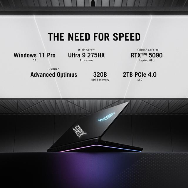Alt view image 7 of 7 - ASUS ROG Strix SCAR AI Gaming Laptop 18" 240Hz Mini LED WQXGA Display (Intel Ultra 9- 275HX, NVIDIA GeForce RTX 5090 24GB, 32GB DDR5, 2TB SSD, RGB KB, Win 11 Pro) w/Duex Max DS Monitor