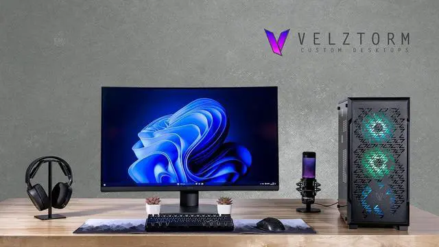 Alt view image 2 of 7 - Velztorm Fultix Custom Built Gaming Desktop PC (AMD Ryzen 5-5500, GeForce RTX 5060, 32GB DDR4, 1TB PCIe SSD + 2TB HDD, 750W PSU, WiFi 4, Bluetooth 4.2, RJ-45, HDMI, Win 11 Pro)