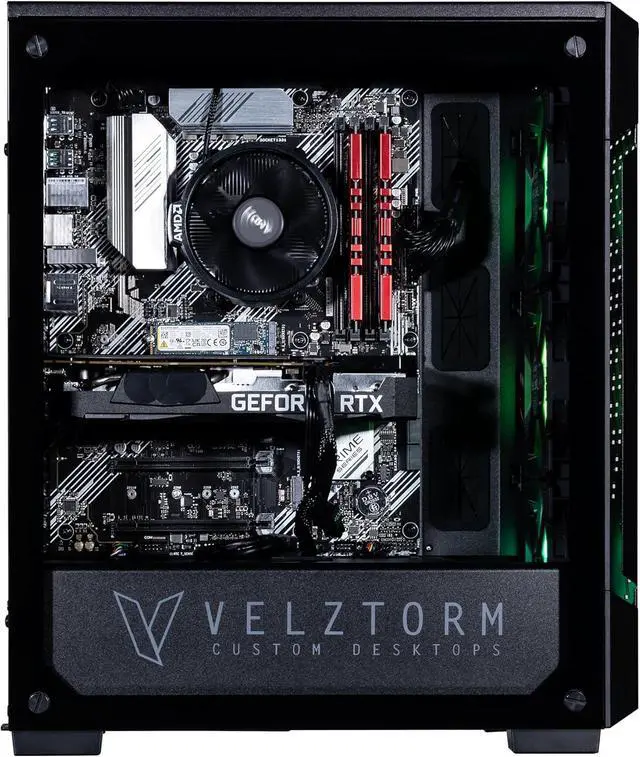 Alt view image 3 of 7 - Velztorm Fultix Custom Built Gaming Desktop PC (AMD Ryzen 5-5500, GeForce RTX 5060, 32GB DDR4, 1TB PCIe SSD + 2TB HDD, 750W PSU, WiFi 4, Bluetooth 4.2, RJ-45, HDMI, Win 11 Pro)