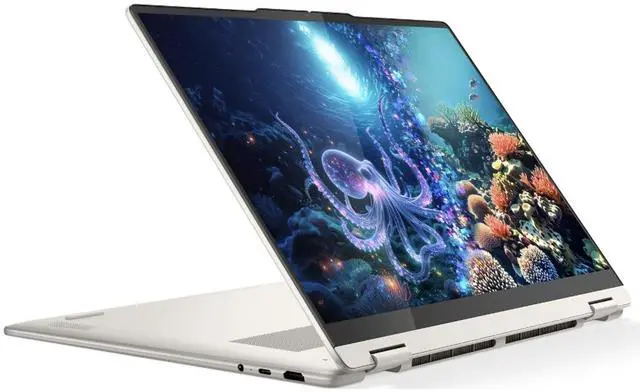 Alt view image 6 of 7 - Lenovo Yoga AI PC 2-in-1 Laptop 16.0" Touchscreen IPS WUXGA Display (AMD Ryzen AI 5 340, 16GB LPDDR5X, 512GB SSD, Backlit KB, Fingerprint, WiFi 7, Webcam, Win 11 Home) w/Duex Max DS Monitor