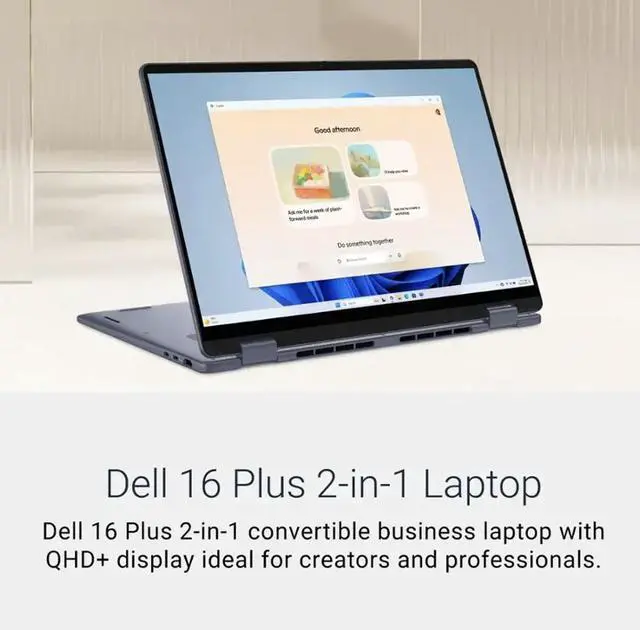 Alt view image 6 of 7 - DELL 16 AI Powered 2-in-1 Laptop 16.0" Touchscreen Mini LED WQXGA Display (Intel Ultra 9-288V, 32GB LPDDR5X, 2TB PCIe SSD, Active Pen, Backlit KB, Fingerprint, Thunderbolt 4, WiFi 7, Win 11 Home)
