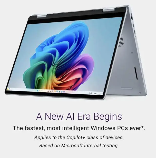 Alt view image 3 of 7 - Dell 14 AI Business 2-in-1 Laptop 14.0" Touchscreen LCD WUXGA Display (Intel Ultra 7-256V, 16GB LPDDR5X, 1TB SSD, Backlit KB, Fingerprint, Thunderbolt 4, WiFi 7, Webcam, Bluetooth 5.4, Win 11 Home)