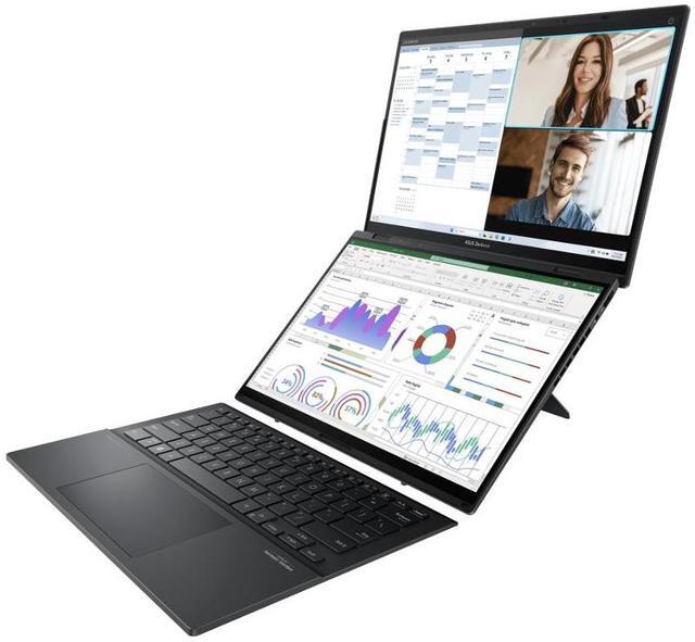 Alt view image 4 of 7 - ASUS Zenbook Duo AI Powered 2-in-1 Laptop 14.0" Touchscreen OLED 2.8K Display (Intel Ultra 7-255H, 32GB LPDDR5X, 1TB PCIe SSD, Backlit KB, 2 Thunderbolt 4, WiFi 7, Webcam, Bluetooth 5.4, Win 11 Pro)