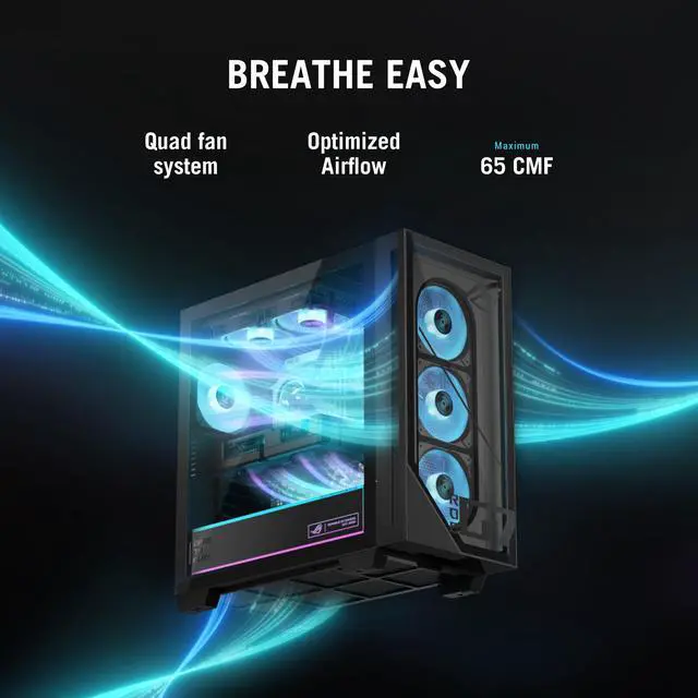 Alt view image 3 of 7 - ASUS ROG G700 AI PC Desktop PC (Intel Ultra 9- 285K, NVIDIA GeForce RTX 5080 16GB GDDR7, 32GB DDR5, 2x 1TB SSD, RGB Fans, 240mm AIO, 850W PSU, WiFi 6, Bluetooth 5.2, RJ-45, 3 Display Port, Win 11 Pro)