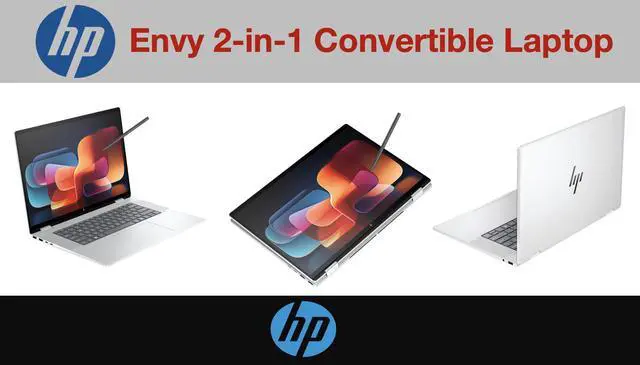 Alt view image 7 of 7 - HP Envy x360 AI Powered 2-in-1 Laptop 16.0" Touchscreen IPS WUXGA Display (Intel Core Ultra 7 155U, 32GB LPDDR5, 512GB PCIe SSD, Active Pen, Backlit KB, Thunderbolt 4, WiFi 7, Webcam, Win 11 Pro)