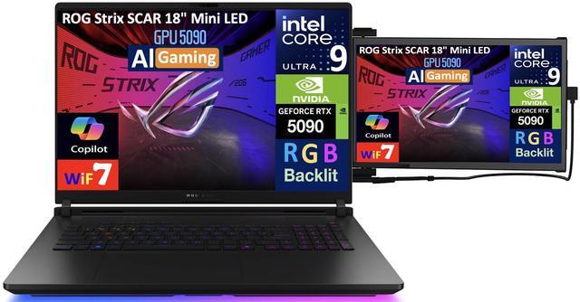 Alt view image 3 of 7 - ASUS ROG Strix SCAR AI Gaming Laptop 18" 240Hz Mini LED WQXGA Display (Intel Ultra 9- 275HX, NVIDIA GeForce RTX 5090 24GB, 32GB DDR5, 2TB SSD, RGB KB, Win 11 Pro) w/Duex Max DS Monitor